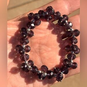 Purple Crystal Bead Bracelet